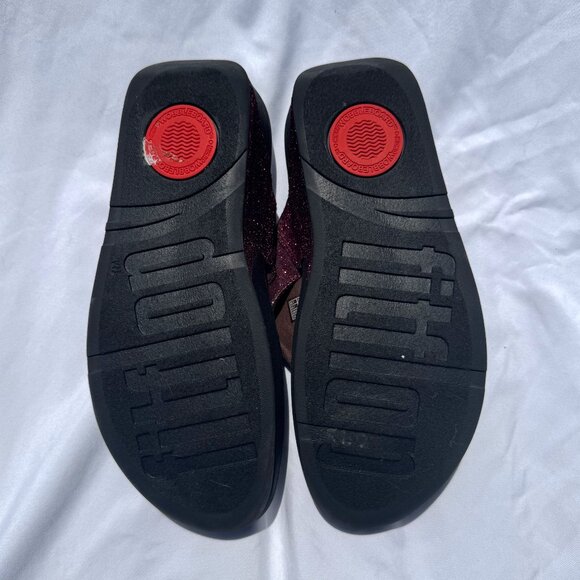 Fitflop Black and Burgundy Women's Sandals - Picture 4 of 4